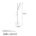 Lampadar, Domino - 11041, Fulgor, 31 x 52 x 167 cm, 5 x G9, 10W, negru