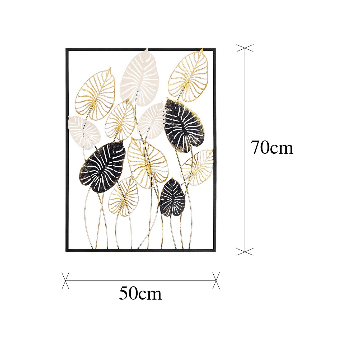 Decoratiune de perete, Atmi, Metal, Dimensiune: 50 x 70 x 5 cm, Multicolor