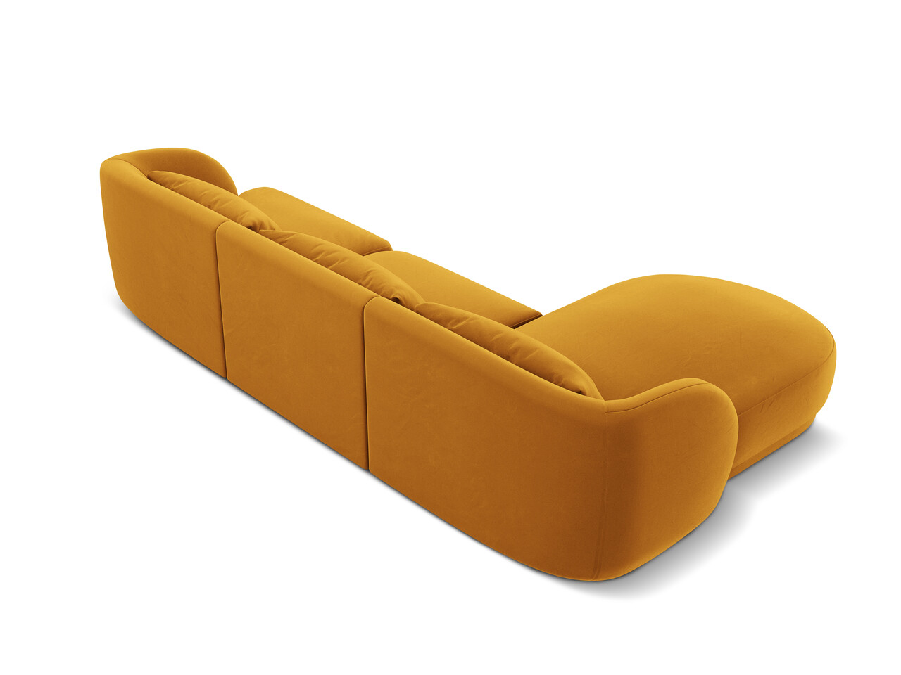 Coltar stanga 4 locuri, Tulum, Cosmopolitan Design, 255x156x70 cm, catifea, galben