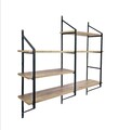 Raft de perete, Valovi, Raffy6, 120x120x28 cm, PAL, Negru / Pin Atlantic