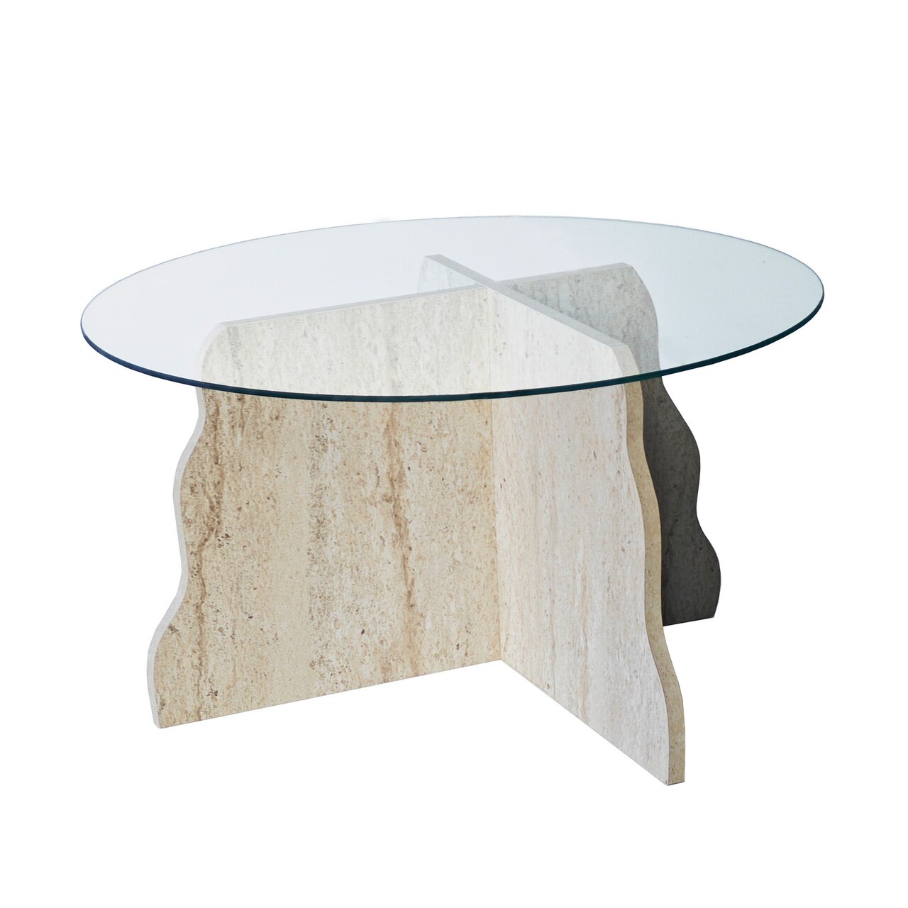 Masuta de cafea, Hanah Home, Butterfly, 75x40x75 cm, Travertin / Transparent - view 9