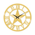 Ceas de perete, Metal Wall Clock 28, Metal, Dimensiune: 48 x 48 cm, Auriu