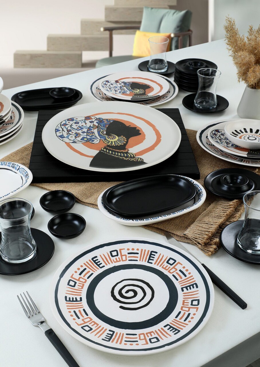 Set de mic dejun (50 piese), L'essentiel Maison, 275KRM2533, Antibacterian, Negru - view 9