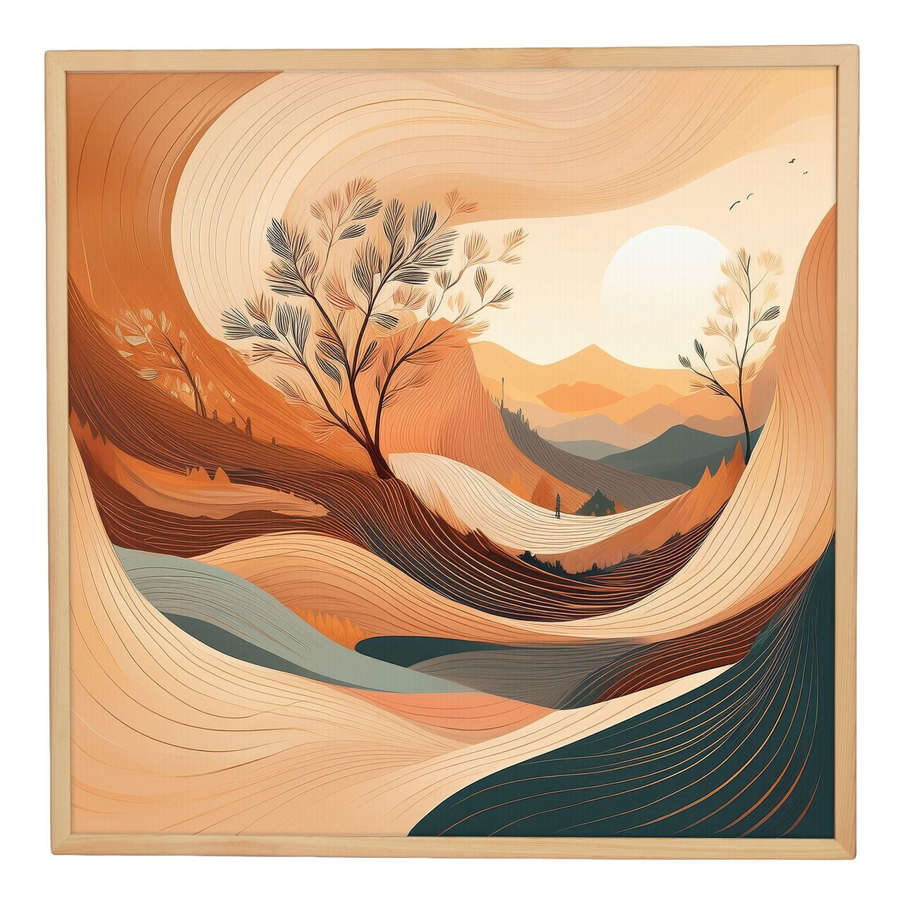 Tablou decorativ, Cc-K-Ah-1006, Canvas, Cadru: 100% LEMN (Grosime: 18 mm), Multicolor - view 2