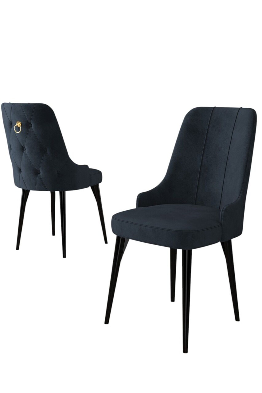Set scaune 6 piese, Hanah Home, Enoa, Antracit / Negru — imaginea 2