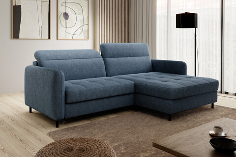 Coltar extensibil dreapta 3 locuri ELTAP, RT-40RAQ, Gomsi, 228x165x100 cm, lemn/poliester, albastru