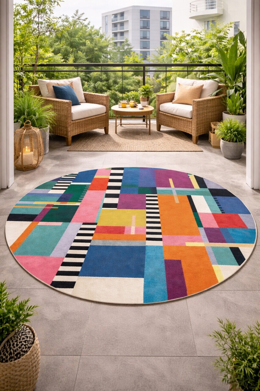 Covor, DC-7503-3, 120x120 cm, Poliester, Multicolor — imaginea 2