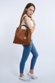 Geanta Beverly Hills Polo Club, 396, piele ecologica, maro