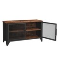 Bufet inferior Industrial, Vasagle, 100 x 35 x 55.5 cm, otel/PAL, maro rustic/negru
