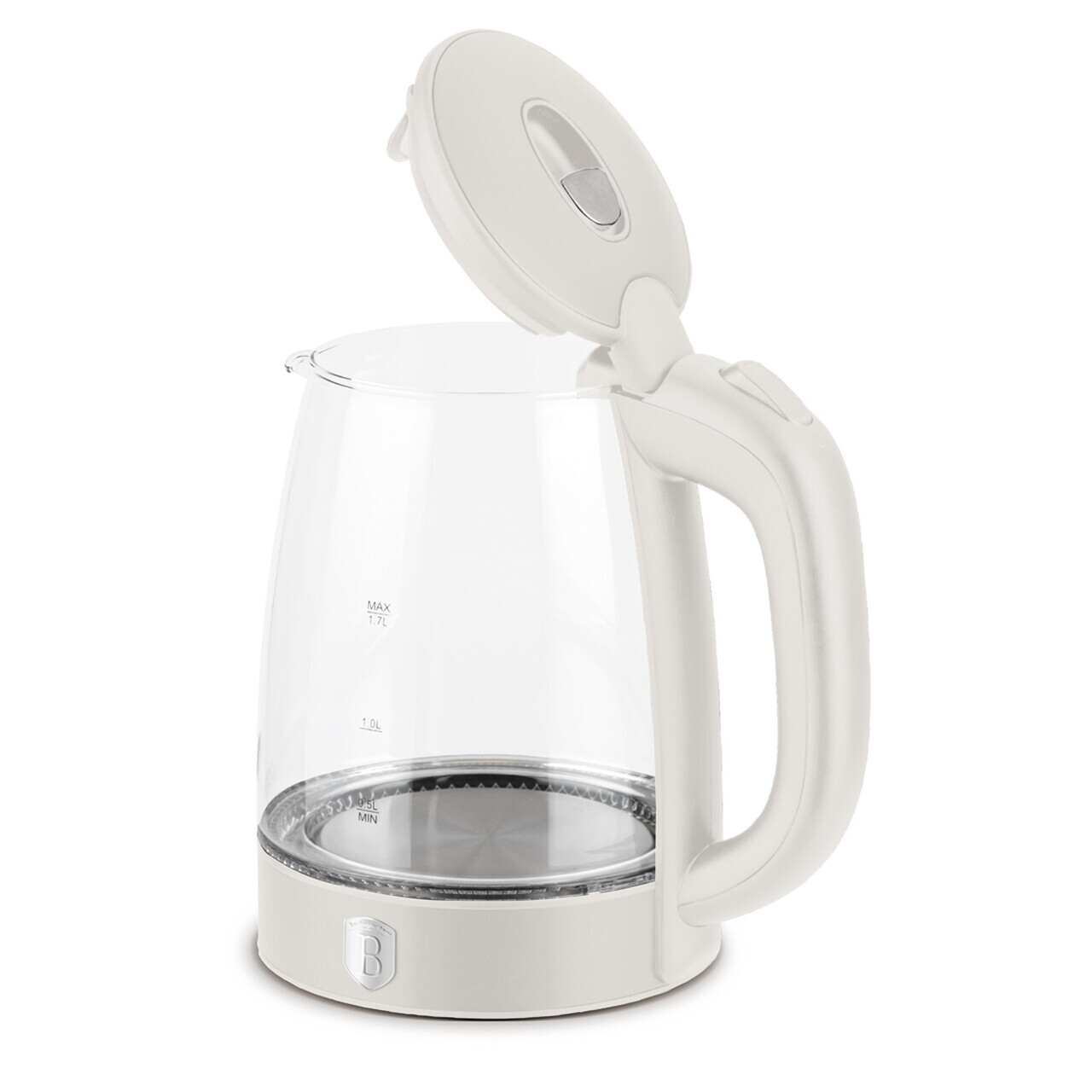 Ceainic electric Berlinger Haus, Sahara, 1.7 L, sticla borosilicata, crem mat/transparent - imagine 2
