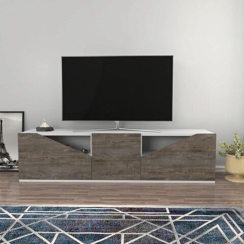 Comoda TV, Retricy, Carson, 160×35.3×40 cm, PAL, Alb / Wenge 160x35.3x40