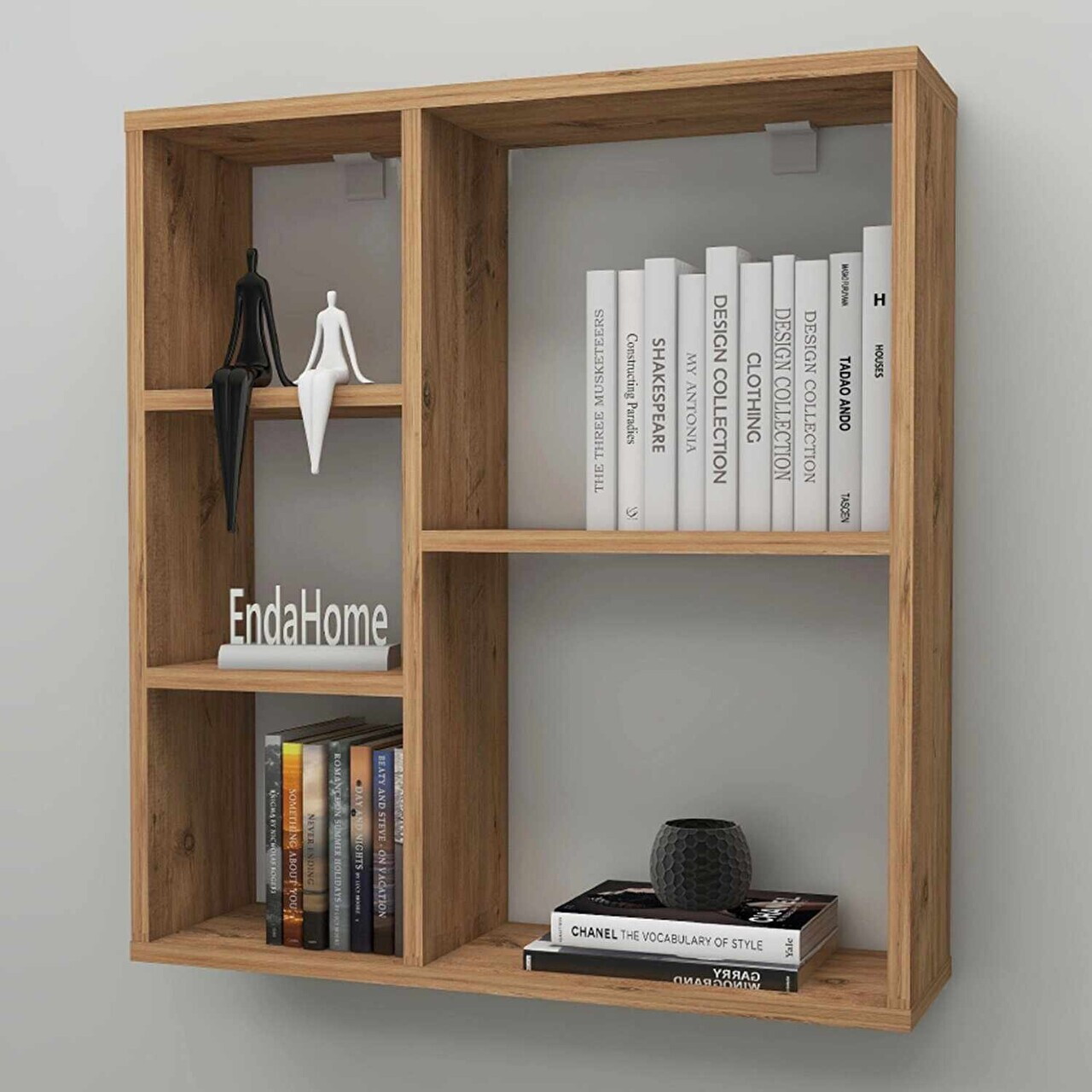 Raft de perete, Hanah Home, Myra, 70.8x74.5x20 cm, Maro — imaginea 3