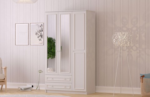 Dulap pentru haine, Rabi, Rb-186-01, 105x210x52 cm, Alb mat