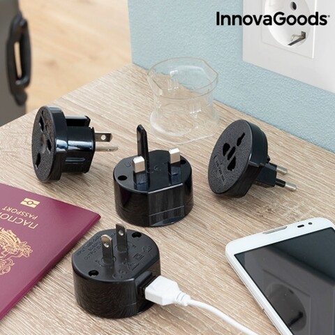 Adaptor universal pentru priza, de voiaj electrip innovagoods, 4.8x4.8x11 cm