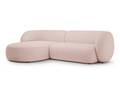 Coltar stanga 3 locuri, Kate, Micadoni, 285x176x76 cm, tesatura boucle, roz pudra
