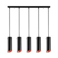 Lustra Sivani MR - 974, Opviq, 85 x 8 x 114 cm, 5 x E27, 100W, negru/rosu