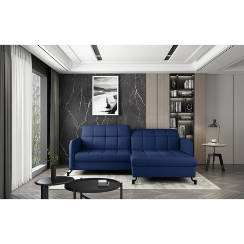 Coltar extensibil dreapta 3 locuri ELTAP, Lore-23, Lorelle, 225x160x105 cm, lemn/poliester, albastru inchis