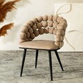 Scaun Bubble, Homla, 61x57.5x81.7 cm, metal/catifea din poliester, bej