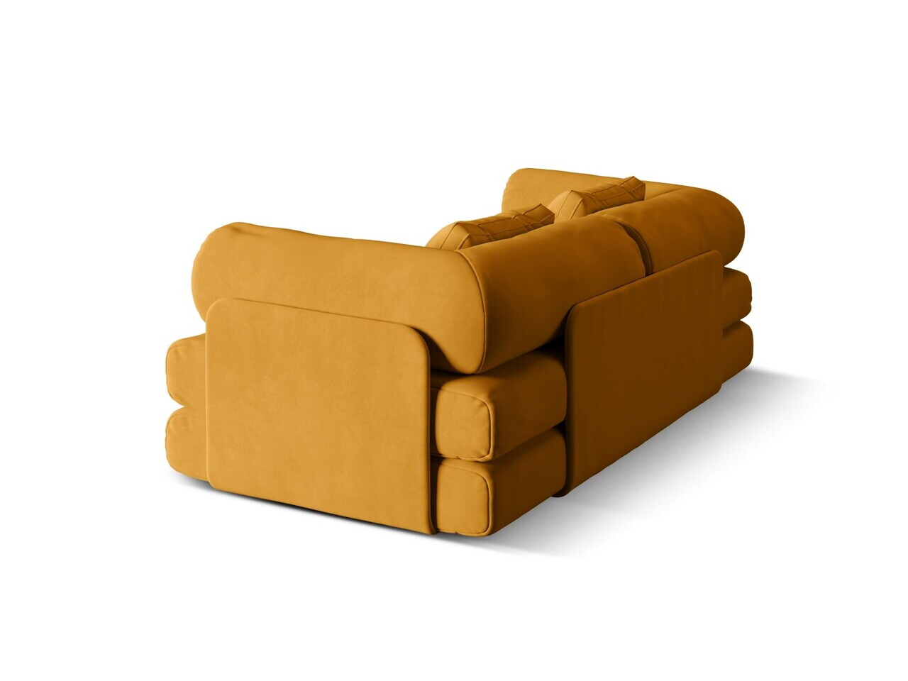 Canapea extensibila 3 locuri, Dreamy, Micadoni Home, 206x95x70 cm, catifea, galben — imaginea 6