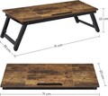 Masuta pentru laptop, Vasagle, inaltime ajustabila, 71 x 35 x 23 cm, MDF/bambus, maro rustic