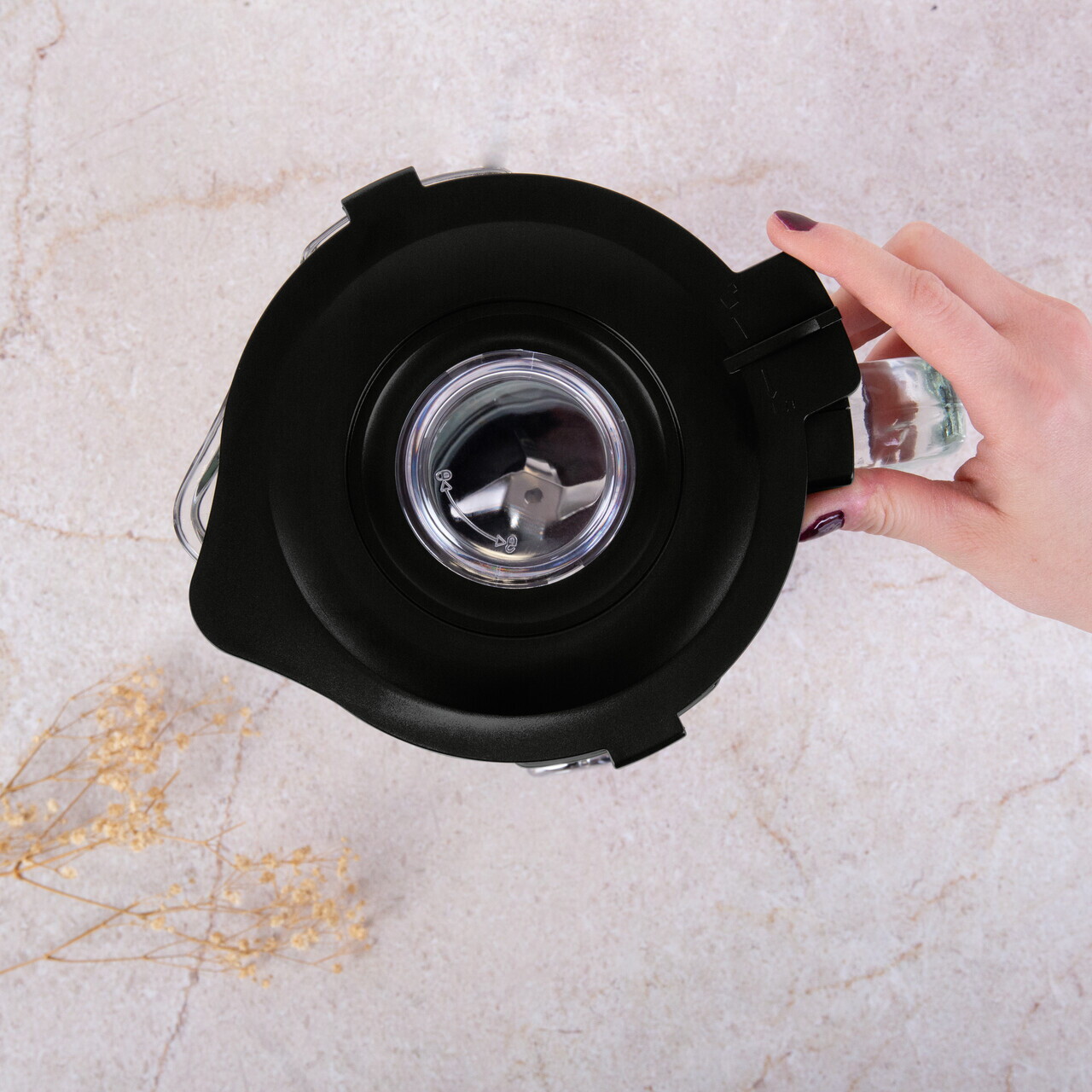 Blender de masa Berlinger Haus, Burgundy, 1000W, 1.5 L, inox/sticla/plastic, rosu/transparent - imagine 15