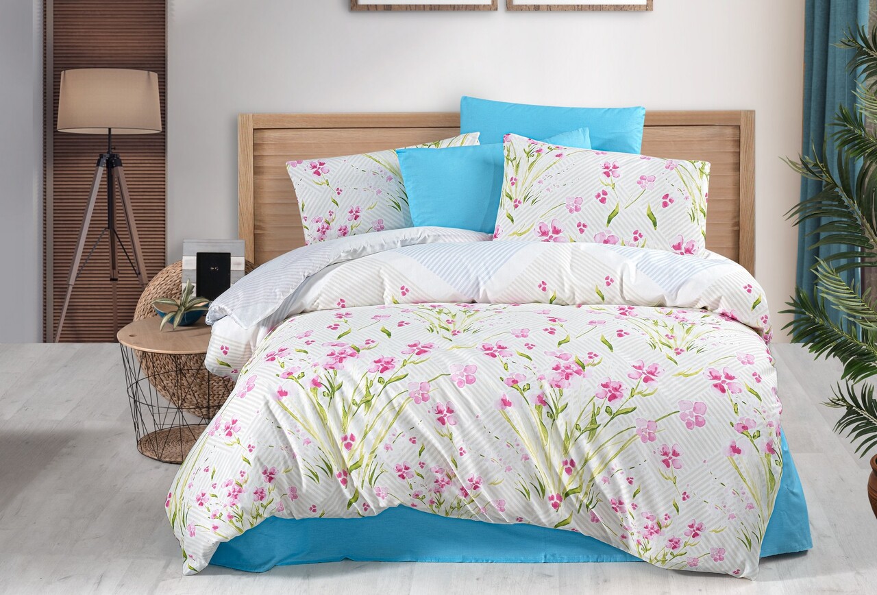 Lenjerie de pat dubla, Flora, Life Style, 50% bumbac / 50% poliester