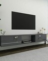 Comoda TV, Olivia, Aredam, Antracit / Argintiu