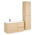 Dulap pentru baie Edge, 40x30x170 cm, PAL melaminat, natur