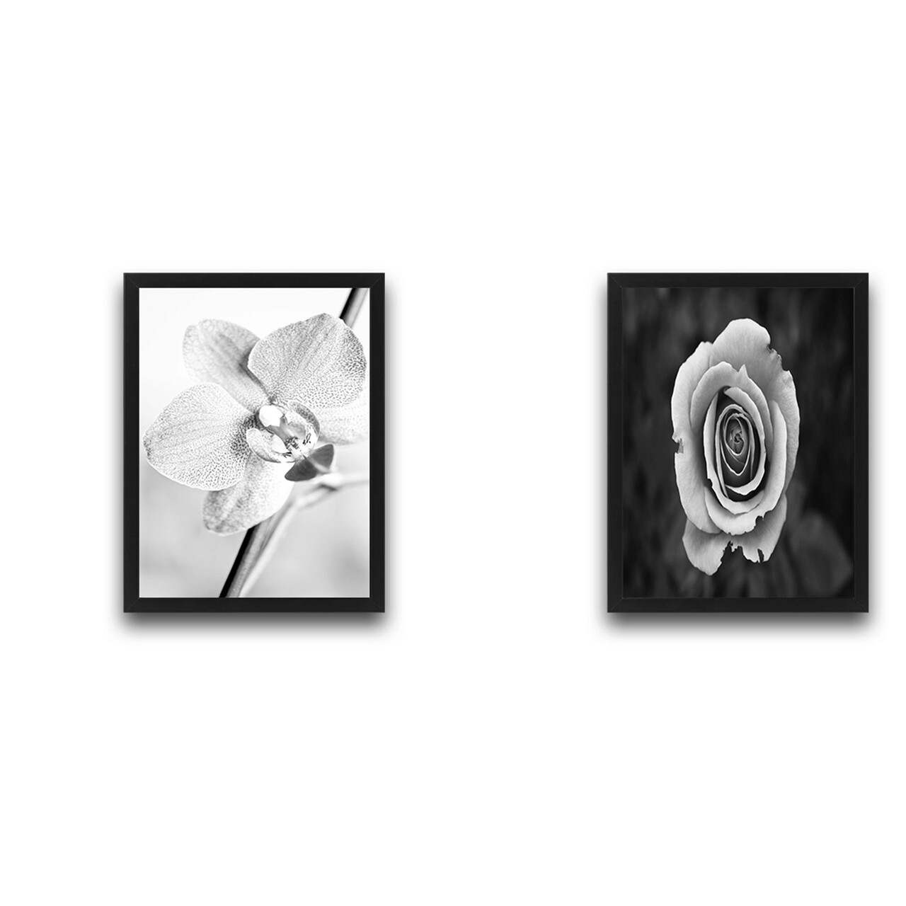 Set 2 tablouri decorative, Grey Flower Set, PAL, Hartie, Multicolor - 1 | YEO