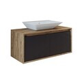 Dulap de baie cu chiuvetă, Hanah Home, 1703, 100x58x45 cm, MDF-LAM, Pin Atlantic / Antracit