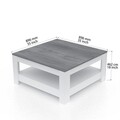 Masuta de cafea Grado, Minima, 89,6x89,6x46,2 cm, aluna/alb