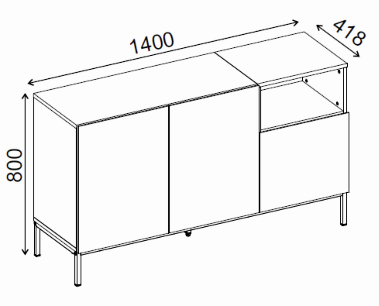 Consola, Hanah Home, Cailin 140, 140x80x41.8 cm, PAL, Santstone / Stejar Sepet — imaginea 6