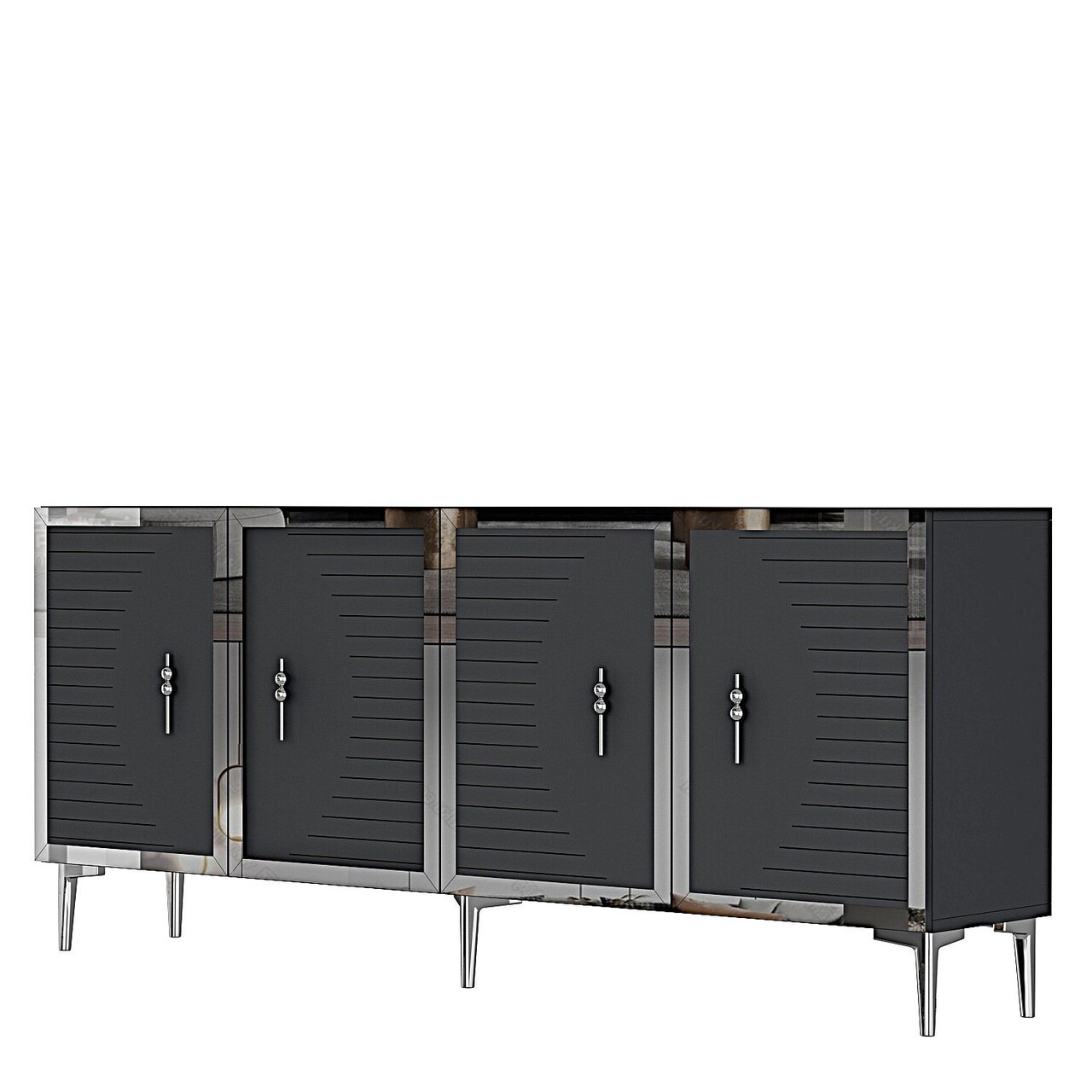 Consola, Hanah Home, Tuna 180, 180x75x32 cm, PAL , Antracit / Argintiu - view 5