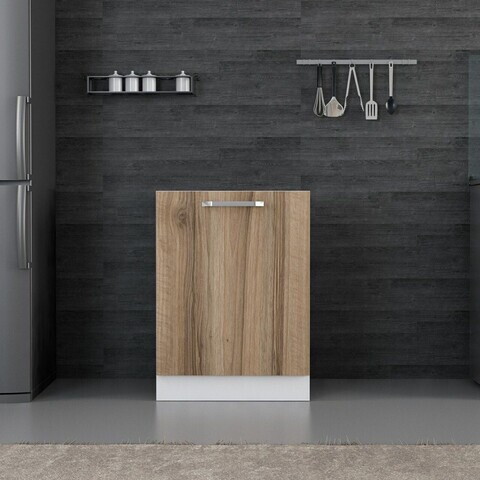 Dulap pentru bucatarie, Hanah Home, Minar, 60x87x58 cm, Alb / Dore