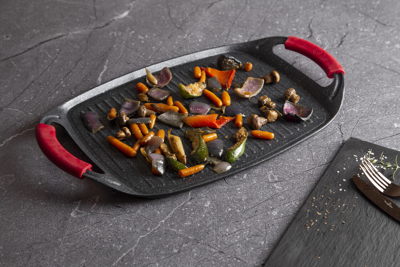 Tava grill Berlinger Haus, Burgundy, 47x29 cm, aluminiu forjat, rosu - imagine 2