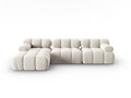 Coltar modular stanga 4 locuri, Bellis-51, Micadoni Home, 282x155x70 cm, catifea, bej inchis