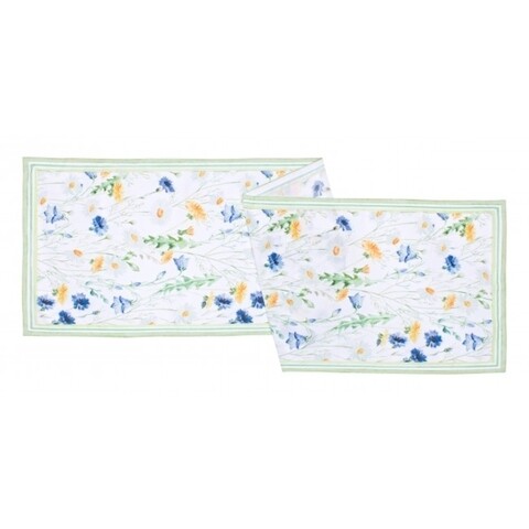 Traversa de masa, floral green, bizzotto, poliester, 45x150 cm