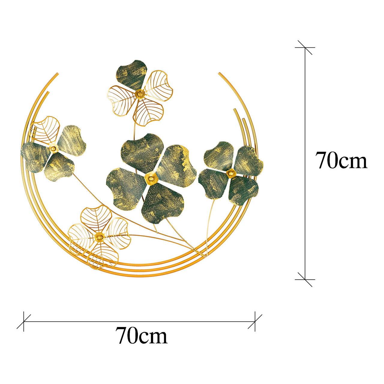 Decoratiune de perete, Haiyang, Metal, Dimensiune: 70 x 70 x 5 cm, Verde