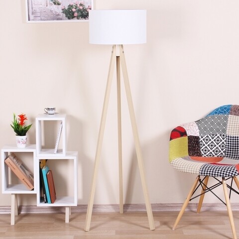 Poza Lampadar Casa Parasio, 38x42x145 cm, 1 x E27, 60 W, alb/natural