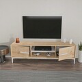 Comoda TV, Zena Home, Eslem, 120x43.6x29.6 cm, PAL, Stejar / Alb