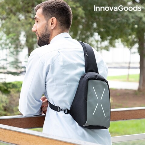 Rucsac antifurt cu sistem de prindere la piept innovagoods, 20x29x8 cm