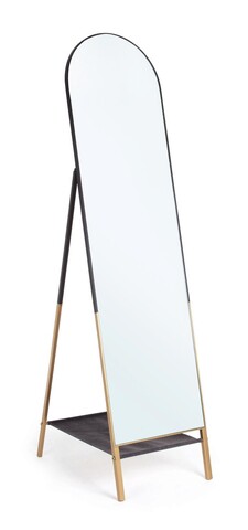 Oglinda de podea reflix, bizzotto, 42 x 170 cm, otel/sticla, auriu