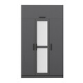 Dulap pentru haine, Minerva, Minar 3 Kapak 235, 135x235x52 cm, PAL, Antracit