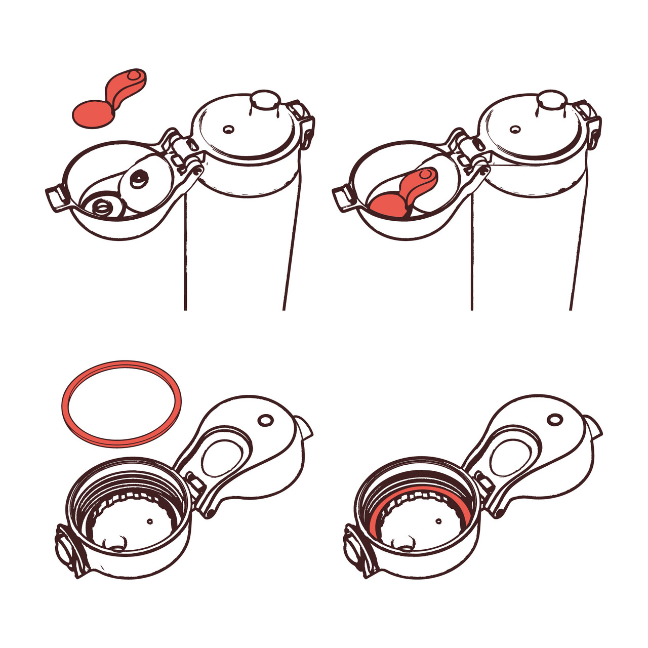 Set accesorii etansare sticle, 6 piese, silicon, Transparent - Ion8 - imagine 4