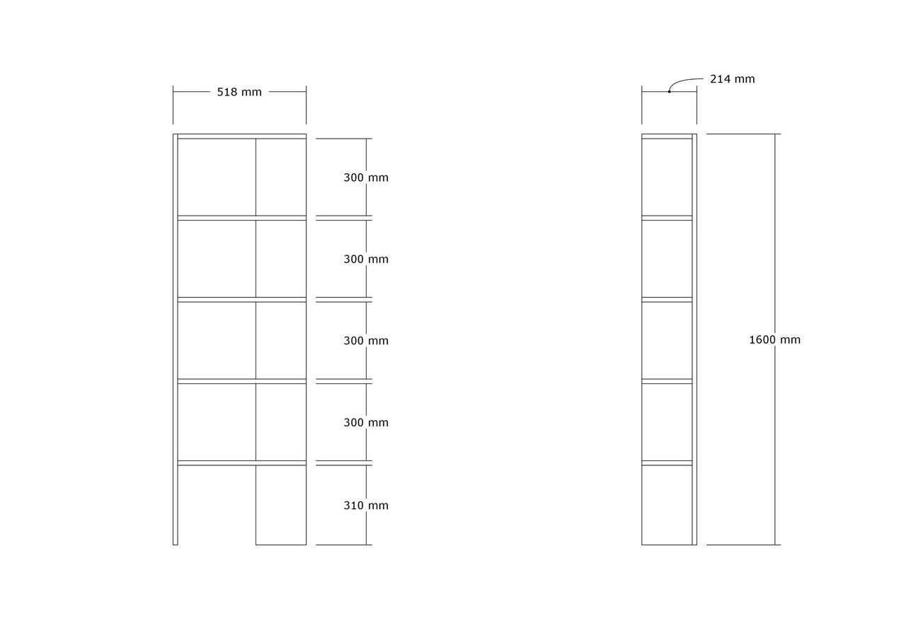 Corp biblioteca, Asse Home, Eze, 51x160x21 cm, Maro