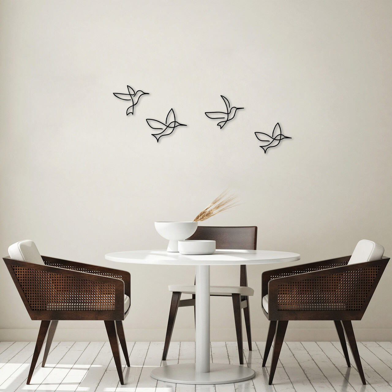 Decoratiune de perete, Birds, Metal, 21 x 18 cm, Negru - 1 | YEO