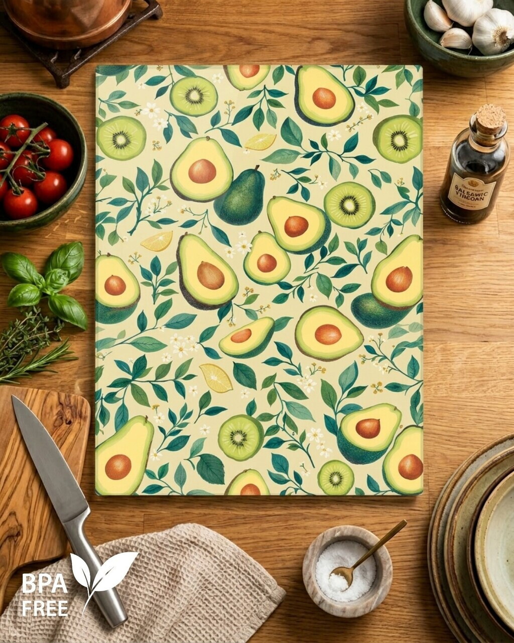 Tocător de sticlă, Hermia, 639OKK1211, Easy-Clean, Multicolor
