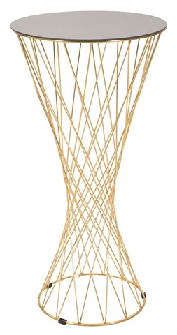 Masuta inalta, mauro ferretti, end tall, Ø 50 x 100 cm, fier/sticla, auriu/bronz