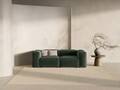 Canapea 2 locuri, Bergamo, Cosmopolitan Design, 224x108x70 cm, tesatura structurata, verde muschi