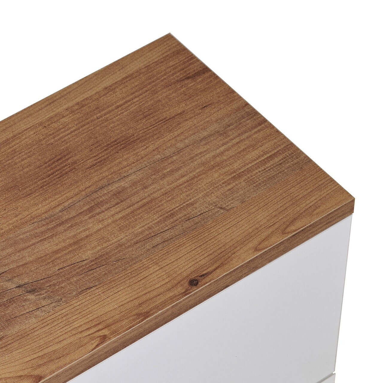 Comoda TV, Nordure, Ligne 160, 160x25x25 cm, Pin Atlantic / Alb — imaginea 5